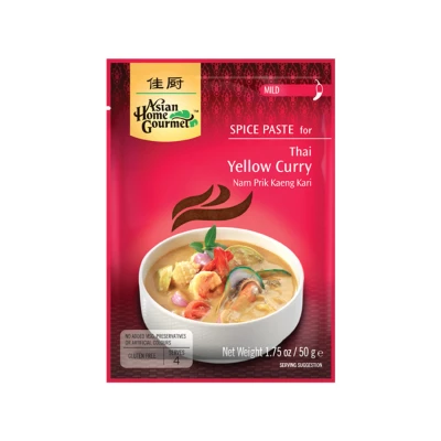 Afbeelding van Asian Home Gourmet Thaise Gele Curry 12 x 50 g Food Lovers