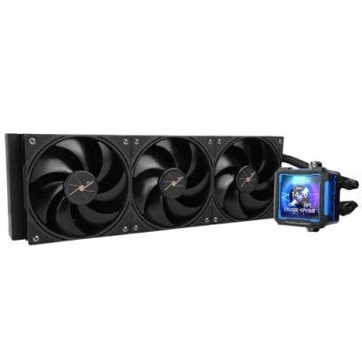 Afbeelding van Thermalright Frozen Warframe PRO 360 Black CPU AIO koeler, IPS LCD scherm met 320 x resolutie, voor AM5 en Intel 1700/1851, krachtige watergekoelde koeler afneembaar display van 7,9 cm