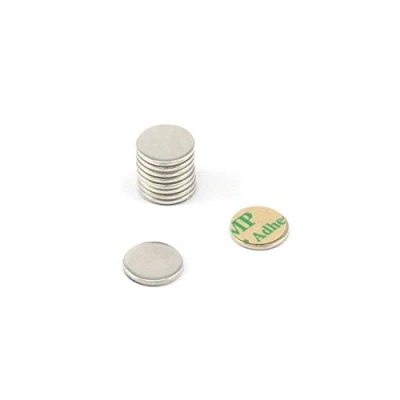 Afbeelding van Vernikkelde Milde Stalen Schijf met 3M Zelfklevend voor Kunst, Ambachten, Model Making, DIY en Hobby&#039;s 10mm dia x 1mm dik Pack van 10