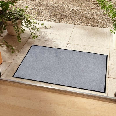 Afbeelding van Effen Deurmat Plain Wasbaar 30C Zilver 60x80 Cm