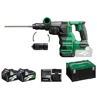 Afbeelding van HIKOKI DH3628DCWRZ 36V accu combihamer SDS Plus + snelwisselboorhouder in HSC III koffer (2x 2,5Ah MultiVolt lader)