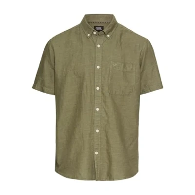 Afbeelding van camel active Korte mouwen overhemd van een katoen linnenmix Maat menswear 5XL Donker Groen