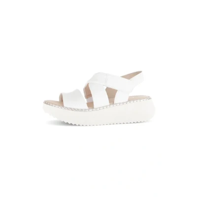 Afbeelding van Gabor Riemchen Sandalen met sleehak, Dames, Maat: 38, Weiss Leer