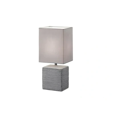 Afbeelding van Reality Leuchten Tafellamp met keramische voet, 1x E14 maximaal 40 W, 29 cm, stoffen kap grijs R50131087