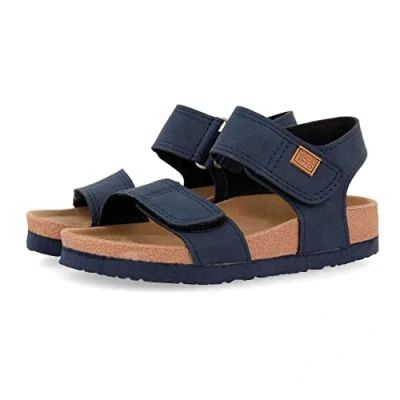 Afbeelding van GIOSEPPO Leren slippers in biologische stijl voor kinderen, marineblauw, 38 EU