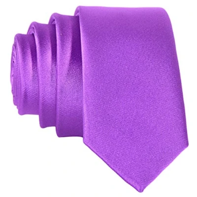 Afbeelding van DonDon smalle stropdas 5 cm lila glanzend handgemaakt