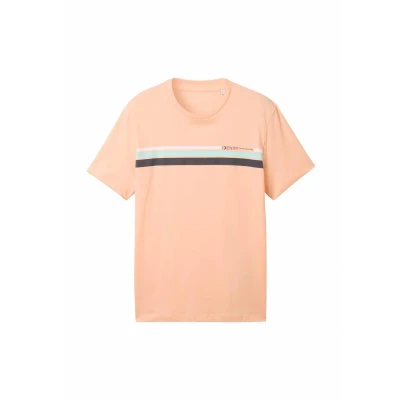 Afbeelding van TOM Tailor Kurzarm Tshirt print, Heren, Maat: Medium, Orange