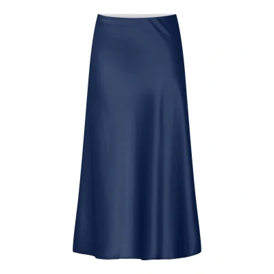 Afbeelding van YAS Yaspella MIDI Skirt Alijn rok, Dames, Maat: XXL, Navy peony