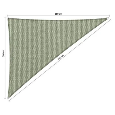 Afbeelding van Shadow Comfort Schaduw Zeil Zonnescherm Waterdoorlatend HDPE Tuinluifel voor Buiten Tuin Terras UV Blok Driehoek 5x6x7,80m Moonstone Green