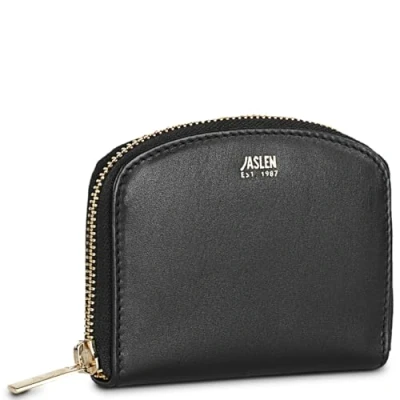 Afbeelding van JASLEN Portemonnee en Coin Purse: Stijlvolle Mini Met Rits Wallet. RFID bescherming, Zwart