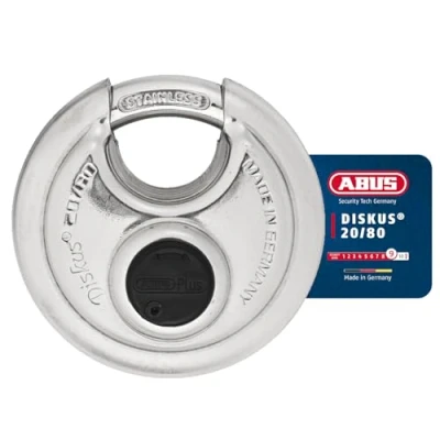 Afbeelding van Abus Plus 20/80 RVS discushangslot verschillend sluitend 80 mm