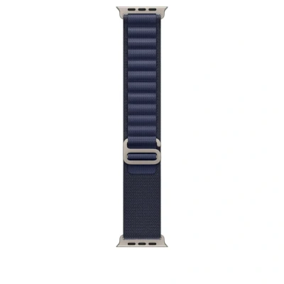 Afbeelding van Apple Watch Strap 49mm Natural Titanium Finish Navy Alpine Loop L (165 210mm)