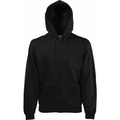 Afbeelding van Fruit Of The Loom Heren Met Ritssluiting Sweatshirt Capuchon / Hoodie (Zwart)