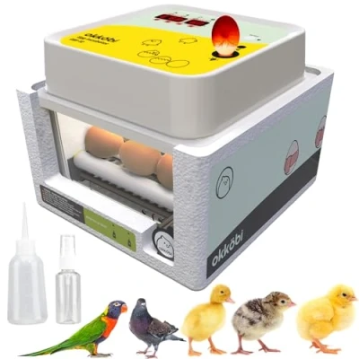 Afbeelding van Okköbi OBI 12 Broedautomaat voor kippen, eenden en andere vogels, volautomatisch, temperatuurcontrole, vochtindicator, geïntegreerde eierschaal, 5 jaar bescherming