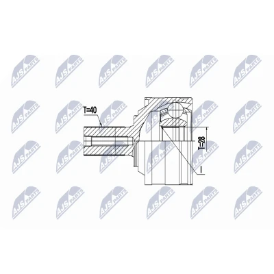 Afbeelding van Homokineet reparatie set, aandrijfas NTY NPZ VV 025