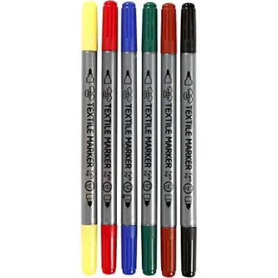 Afbeelding van Creotime textielstiften 6 stuks