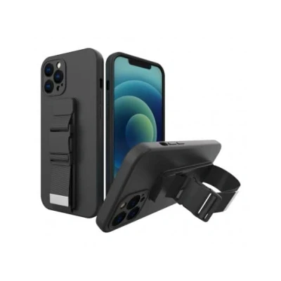 Afbeelding van Touwkoffer gelhoes met sleutelkoord ketting handtas Xiaomi Redmi Note 10 5G / Poco M3 Pro zwart