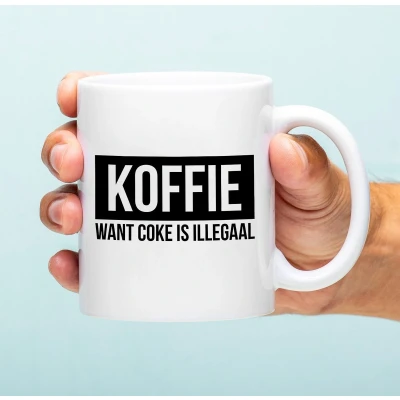 Afbeelding van Mok Koffie Want Coke Is Illegaal