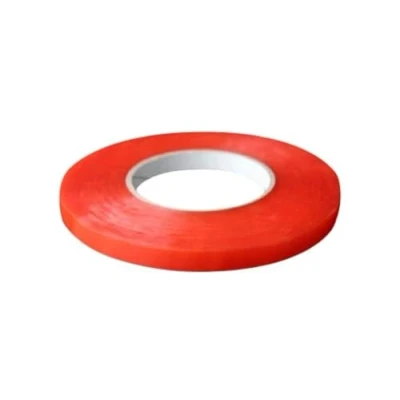 Afbeelding van Dubbelzijdig plakband, 6 mm, moeiteloos verwijderen, sterke hechting, extra lang 50 m, rood