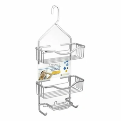 Afbeelding van Douchehanger Confortime Aluminium 27,5 x 12 63,5 cm (4 Stuks)