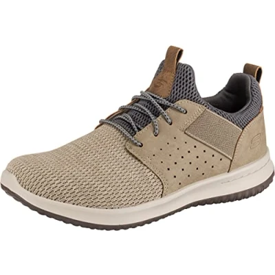 Afbeelding van Skechers Delson Camben Sneakers voor heren, Taupe Mesh W Synthetisch, 40 EU