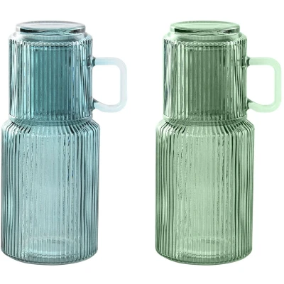 Afbeelding van Waterfles Home ESPRIT Blauw Groen Kristal 1 L (2 Stuks)
