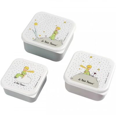 Afbeelding van Le Petit Prince Kleine dag set van 3 lunchboxen of snacks voor kinderen klein, middelgroot, groot past tussen hen polypropyleen