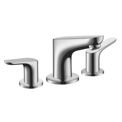 Afbeelding van Hansgrohe Focus 3 gats wastafelmengkraan met waste chroom