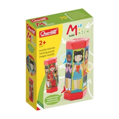 Afbeelding van Quercetti Tubo Mix &amp; Match Roterende Puzzel Kinderen en Beroepen