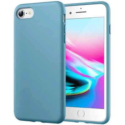 Afbeelding van JETech Siliconen Hoesje voor iPhone SE 3/2 (2022/2020 Model), 8 en 7, 4,7 Inch, Zijdezachte Full Body Beschermhoes, Schokbestendige Case met Microvezel Voering (Korenbloem)