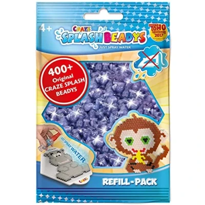 Afbeelding van CRAZE SPLASH BEADYS 11812 navulset, vervangende kralen, paars, glitter, violet, glitterkralen, strijkkralen zonder strijken