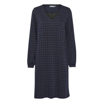 Afbeelding van Fransa Blenda Gebreide jurk, Dames, Maat: Large, Peacoat mix