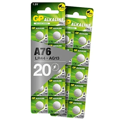 Afbeelding van GP LR44 knoopcellen, batterijen L1154f / AG13 V13GA, 20 knoopcelbatterijen, alkaline 1,5 V (spanning volt)