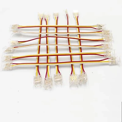 Afbeelding van COB LED stripconnectoren, 2 pins 10 stuks strip naar draad Connector gaploze soldeerloze verbinding Quick Click voor 5 mm 8 stripverlichting (10 dubbele witte,
