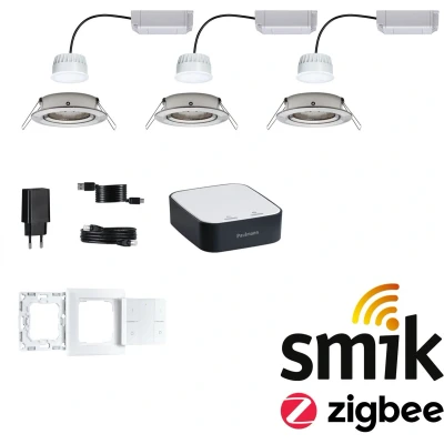 Afbeelding van 5181 smik Gateway + EBL Nova RGBW Paulmann Home Pakket Smart System 15.6 W Warmwit tot daglichtwit, IJzer (geborsteld)