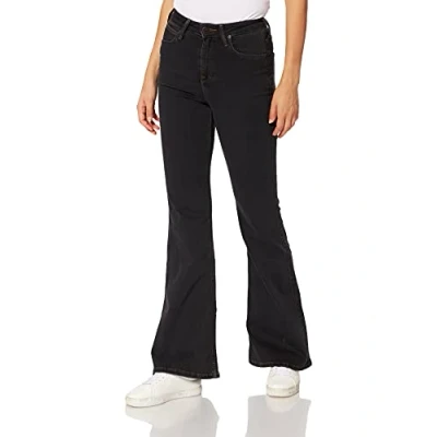 Afbeelding van Lee Breese Flared Jeans, Dames, Maat: 27x31, Washed black