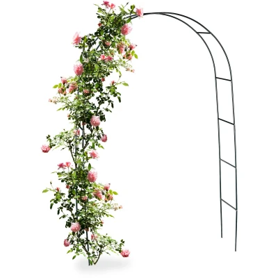 Afbeelding van 4x rozenboog metaal, 240 cm, plantensteun voor rozen en klimplanten, vrijstaand, weerbestendig, groen