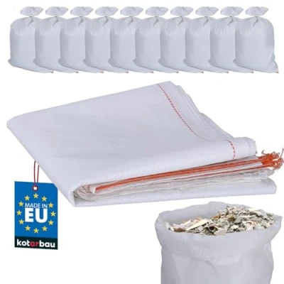 Afbeelding van KOTARBAU® Set van PP stoffen zakken x cm kg zware zak wit (set 10 55x80cm)