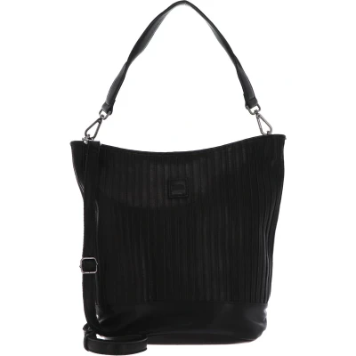 Afbeelding van FREDsBRUDER Leren Schoudertas Vertical Hobo Black Zwart