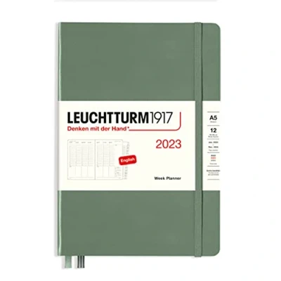 Afbeelding van LEUCHTTURM1917 365989 weekplanner medium (A5) 2023, 12 maanden, olijf, Engels