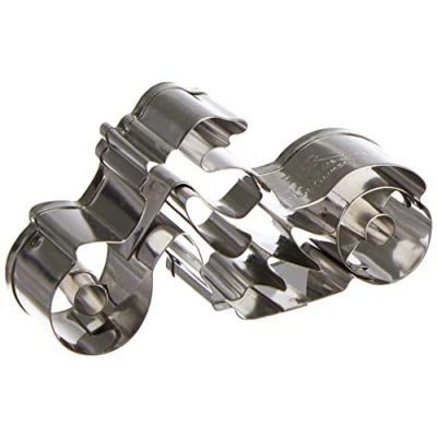 Afbeelding van Staedter Motorfiets reliëf Cookie Cutter, Zilver, 7 cm