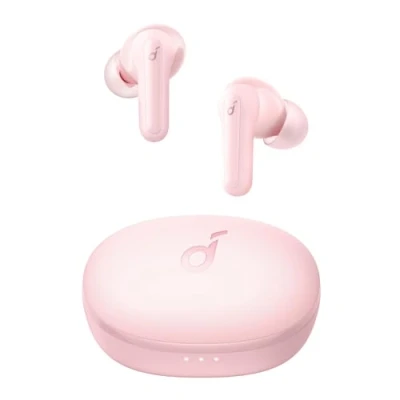 Afbeelding van Soundcore by Anker P2 Mini, volledig draadloze oordopjes, 10mm drivers met veel bas, aangepaste EQ, Bluetooth 5.2, 36u speeltijd, USB C voor snelladen, klein formaat pendelen, werk(Roze)