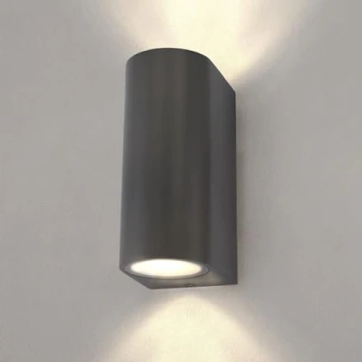 Afbeelding van Ledvion Wandlamp, LED Lamp, Buitenlamp, Buitenverlichting, Tuinverlichting, Gevel Verlichting, Ronde Antraciete Lamp Up &amp; Down, GU10 Spot
