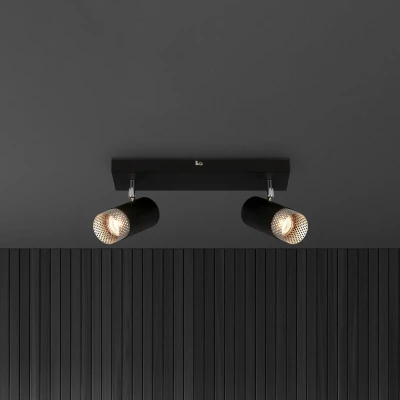 Afbeelding van BRILONER Plafondlamp 2142025 Draaibaar GU10 fitting Raster lampenkap Gloeilamp niet inbegrepen 44 x 7 12 cm Zwart