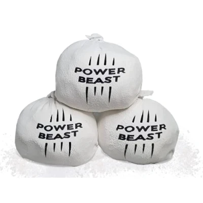 Afbeelding van Power Beast 3 x magnesium krijt ballen, voor crossfit, 60 g, klimmen, gewichtheffen, poledance, stangdans, padel, tennis, calisthenic.