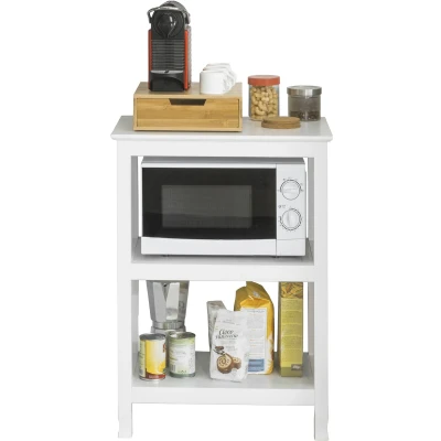 Afbeelding van SoBuy FSB18 W Consoletafel Hal Kast Bijzettafel Ttelefoon Tafel Printer Magnetron met 3 Planken Wit