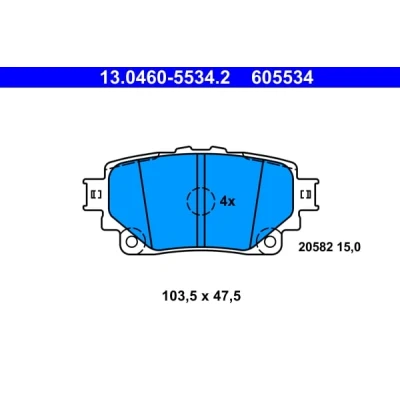 Afbeelding van Remblokkenset, schijfrem ATE 13.0460 5534.2