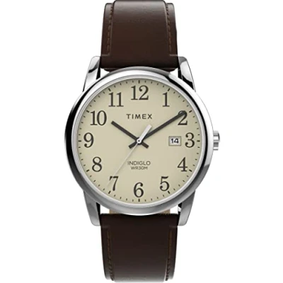 Afbeelding van Timex Easy Reader horloge voor heren, Bruin, Gemakkelijke lezer 38 mm