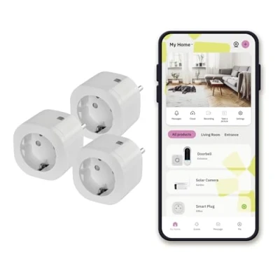 Afbeelding van OMAJIN by Netatmo Pakket van 3 Slimme Stekker Timer Stopcontact met Energiemonitoring, Afstandsbediening, Stroommeter, Energiebesparing, Geen Hub Vereist, WIFI/Bluetooth, 16 A/3 680 W, OBU 3SP SK 01