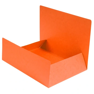 Afbeelding van Map met 3 kleppen in glanskarton 400gm² A4 Oranje